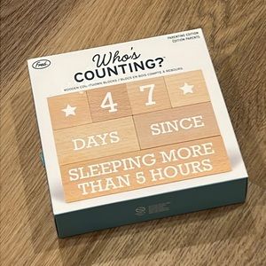 FRED “Who’s Counting?” Wooden Countdown Blocks Gift For Parents new in box